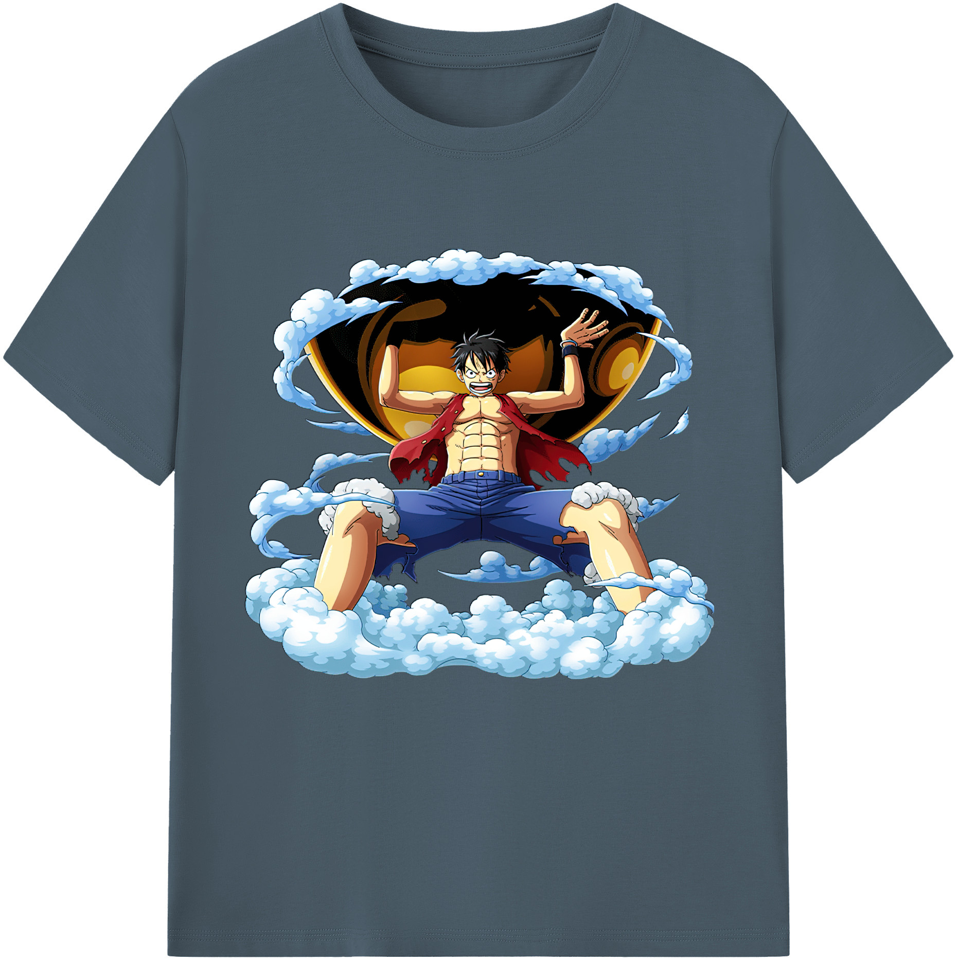 ワンピース モンキー・D・ルフィ ONE PIECE Monkey D. Luffy 綿100％半袖Tシャツ（フロントプリント）